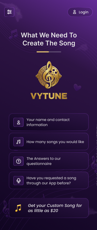 Create song screen
